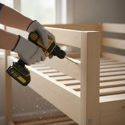 Installing a wooden bunk bed guard rail for child safety